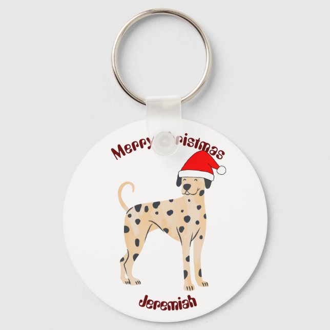 Chaveiro presente de natal de gato, personalizar nome perso (Frente)