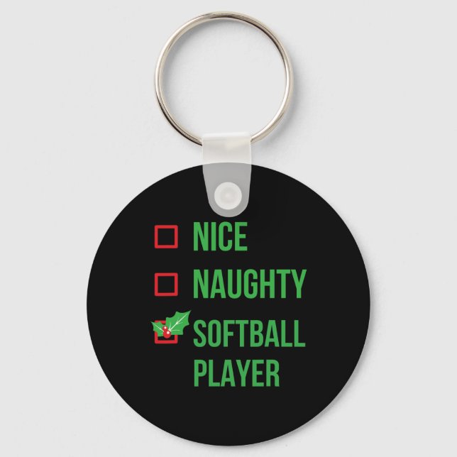 Chaveiro Presente de Natal do Softball Funny Pajama (Frente)