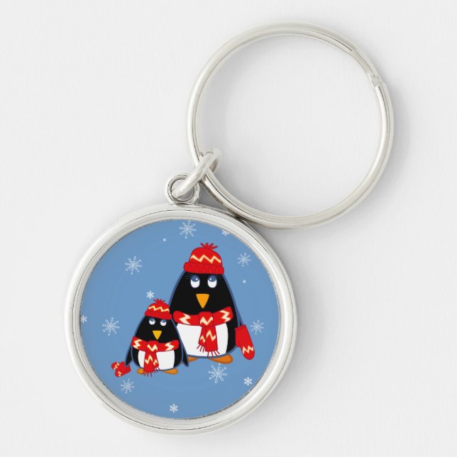 Chaveiro Presente de Natal Engraçado para Pinguins (Frente)