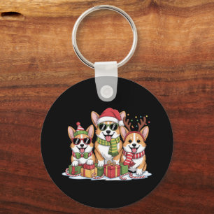 Chaveiro Presente de Natal para Mãe Amante de Cães Corgi