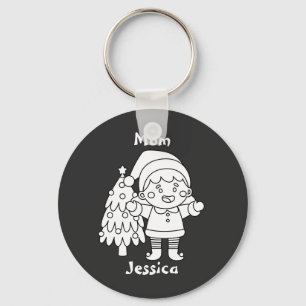 Chaveiro presente de natal para mãe/esposa, nome personaliz