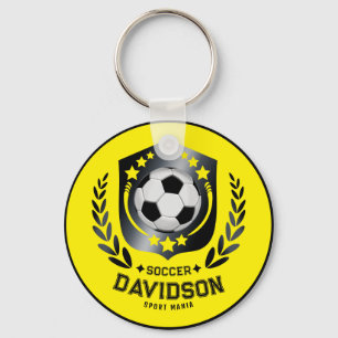 Chaveiro Presente de Nome de Futebol Personalizado Amarelo