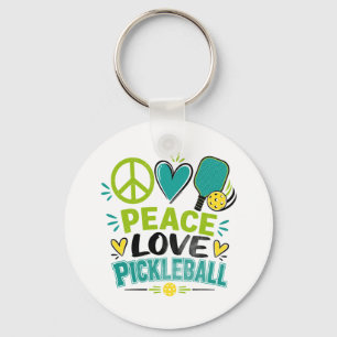 Chaveiro Presente de Paz Amor Pickleball para Amantes de Pi