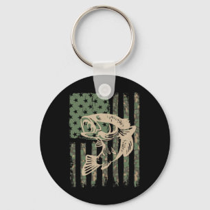 Chaveiro Presente de pesca Camouflage Usa Flag Big Mouth By