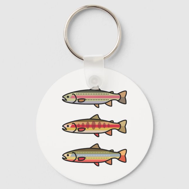 Chaveiro Presente de pesca de truta dourada arco-íris para  (Frente)
