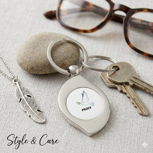 Chaveiro Presente de Pulseira com Imagem de Pombo de Texto