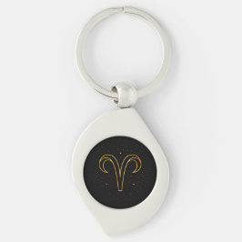 Chaveiro Presente de Pulseira Minimalista de Áries em Ouro