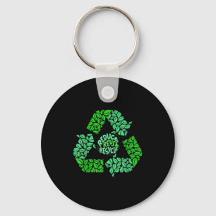 Chaveiro Presente de reciclagem vintage do logotipo do dia 