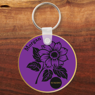 Chaveiro Presente de Sobriedade Personalizado Flor Elegante