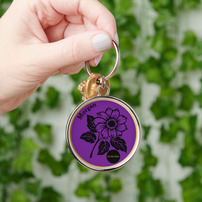 Chaveiro Presente de Sobriedade Personalizado Flor Elegante (Mão)