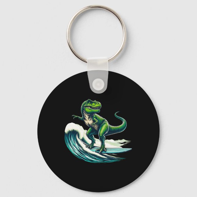 Chaveiro Presente de Surfista de Dinossauro T-rex para M (Frente)