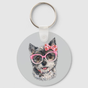 Chaveiro Presente de Yorkshire Terrier para Amantes de Cach