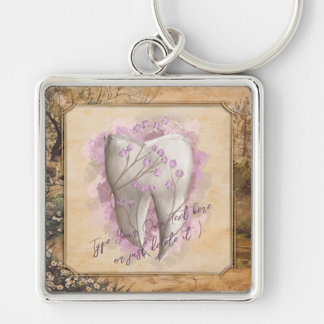 Chaveiro Presente dentário elegante Vintage (Frente)