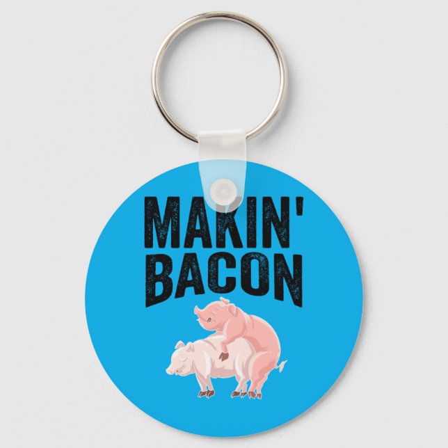 Chaveiro Presente Divertido de Bacon para Homens e Mulheres (Frente)