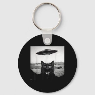 Chaveiro Presente Divertido De Gato Preto Selfie Ufo Alien 
