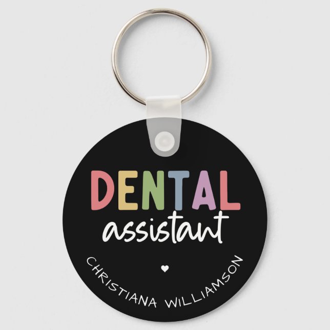 Chaveiro Presente do Assistente Dental de Nome Personalizad (Frente)