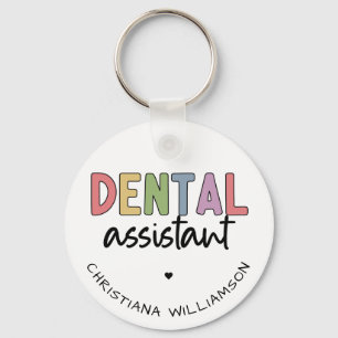 Chaveiro Presente do Assistente Dental de Nome Personalizad