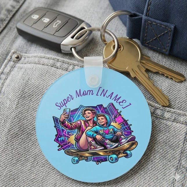 Chaveiro Presente do Dia das Mães Neon Personalizado Mãe Fi (Criador carregado)