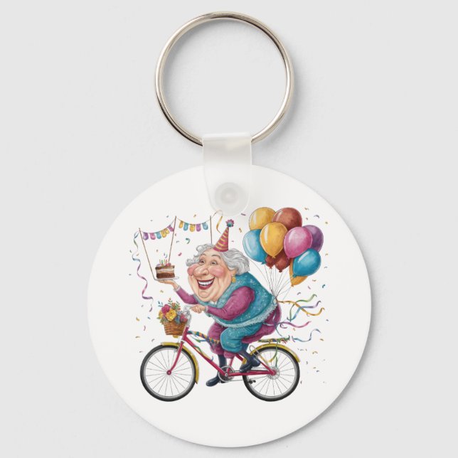 Chaveiro Presente engraçado de aniversário da vovó de cicli (Frente)