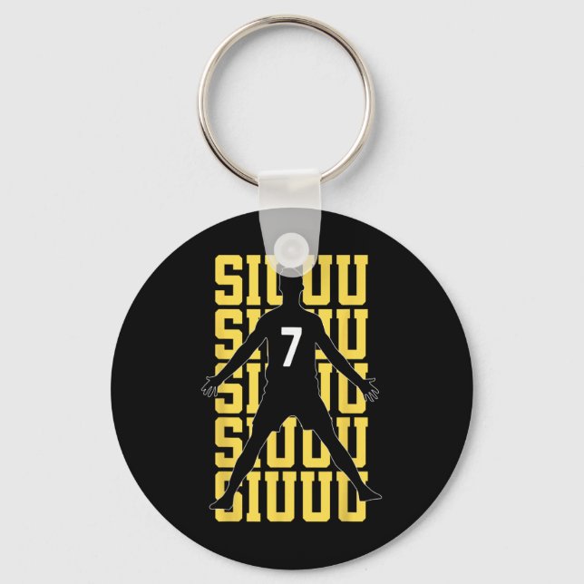 Chaveiro Presente engraçado de futebol Siuuuu para fã de am (Frente)