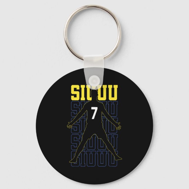 Chaveiro Presente engraçado de futebol Siuuuu para fã de am (Frente)