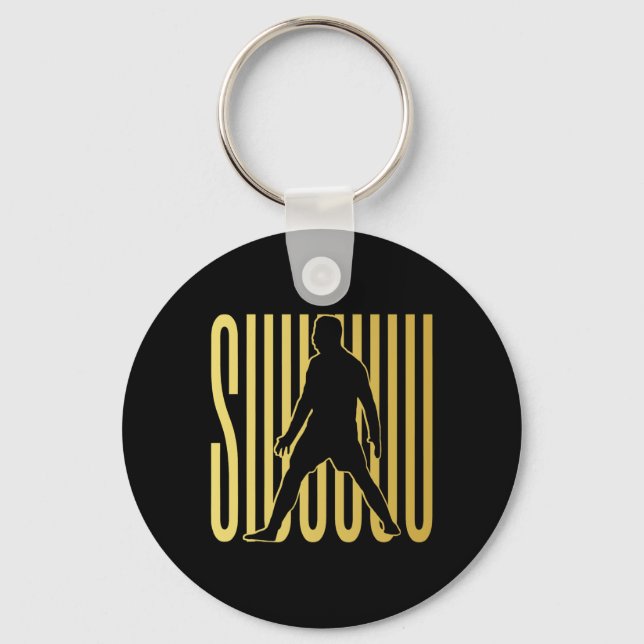Chaveiro Presente engraçado de futebol Siuuuu para fã de fu (Frente)