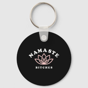 Chaveiro Presente engraçado de ioga flor de lótus Namaste E