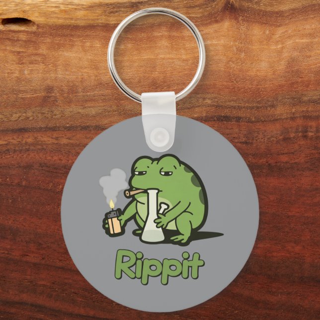 Chaveiro Presente engraçado de Rippit Funny Frog para fuman (Frente)