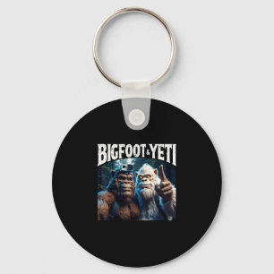 Chaveiro Presente engraçado de selfie de Pé Grande e Yeti p