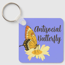 Chaveiro Presente engraçado para a borboleta antissocial in