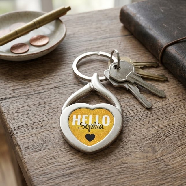 Chaveiro Presente Exclusivo com Coração de Ouro | Nome Pers (unique custom name bag charm, cool personalized keychain for keys, custom name tag keyring gift, buy)