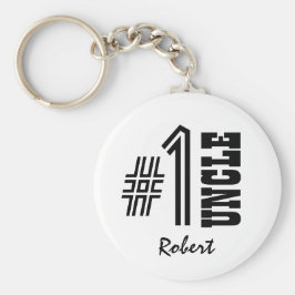 Chaveiro Presente Moderno Branco e Preto do CICLO Número Um