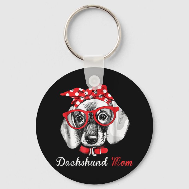Chaveiro Presente no cão | Dachshund Mãe Lovely (Frente)