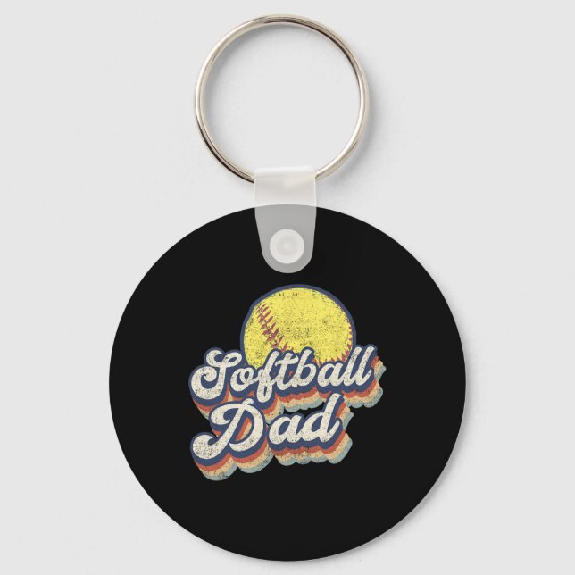 Chaveiro Presente no Pai de softball do dia de os pais da f (Frente)