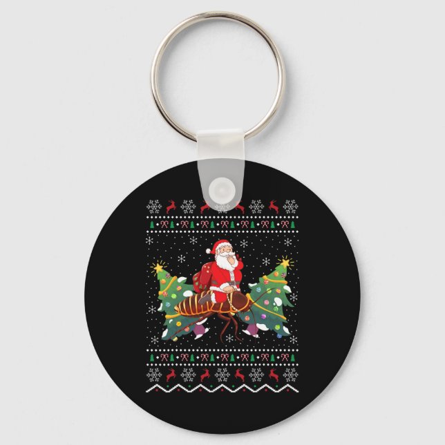 Chaveiro Presente para Amante de Barata Papai Noel Feio Mon (Frente)