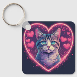 Chaveiro Presente para Amante de Gatos Romântico | Animal N