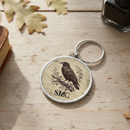 Chaveiro Presente para Amante de Pássaros Vintage Corvo Dar