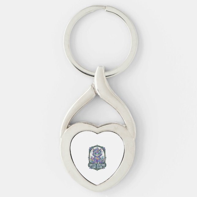 Chaveiro Presente para Mãe de Gato com Cristal - G (Frente)