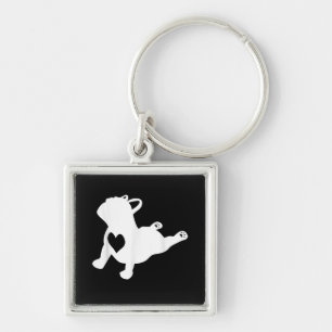 Chaveiro Presente para o Bulldog Yoga Pose Love Heart Worko