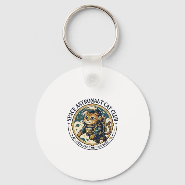 Chaveiro Presente para Pai de Gato Astronauta Espacial - As (Frente)