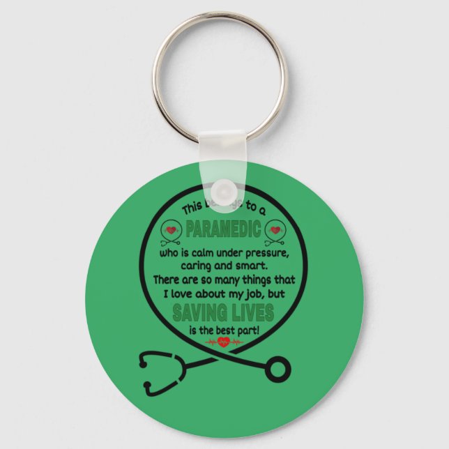 Chaveiro Presente paramédico. Isto Pertence A Um paramédico (Frente)