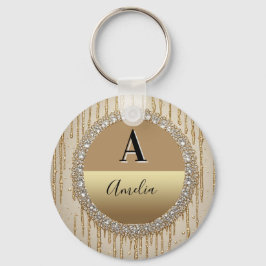 Chaveiro Presente Personalizado de Ouro com Monograma para 