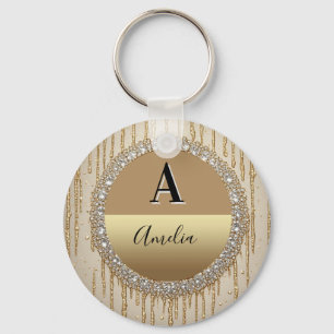 Chaveiro Presente Personalizado de Ouro com Monograma para
