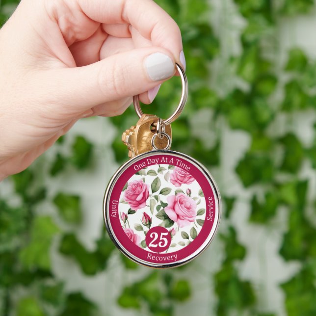 Chaveiro Presente Personalizado de Recuperação de Rosa para (Mão)