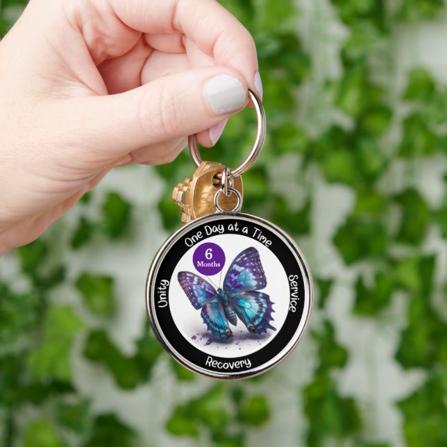 Chaveiro Presente Personalizado de Sobriedade Borboleta - P (Mão)