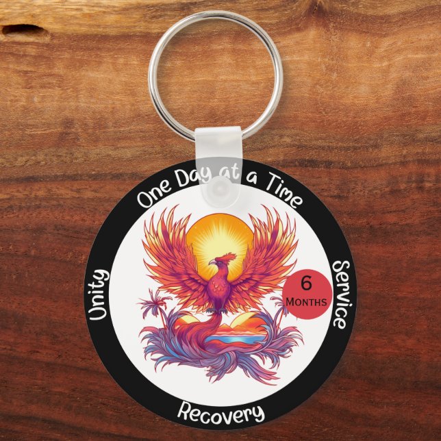 Chaveiro Presente personalizado de sobriedade - Phoenix (Frente)