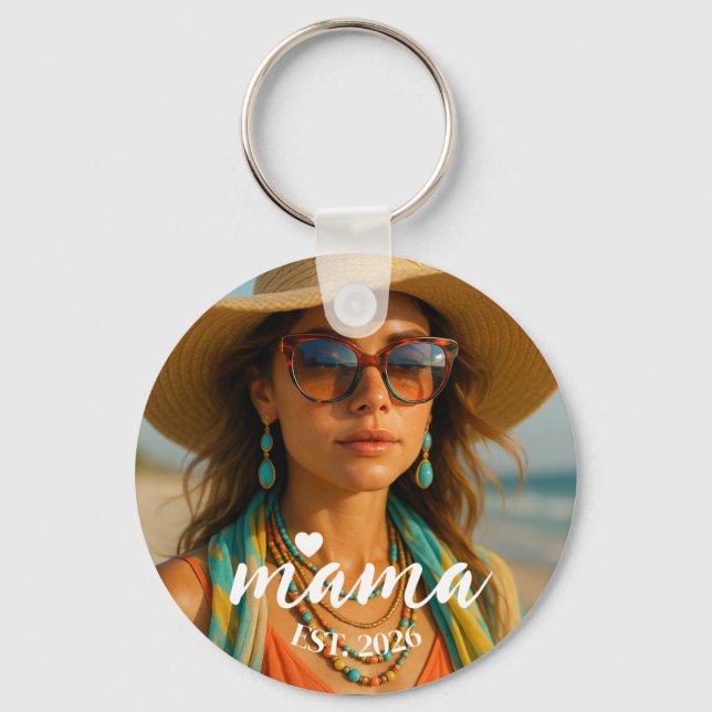 Chaveiro Presente Personalizado Mama Est Ano para Mamãe (Frente)