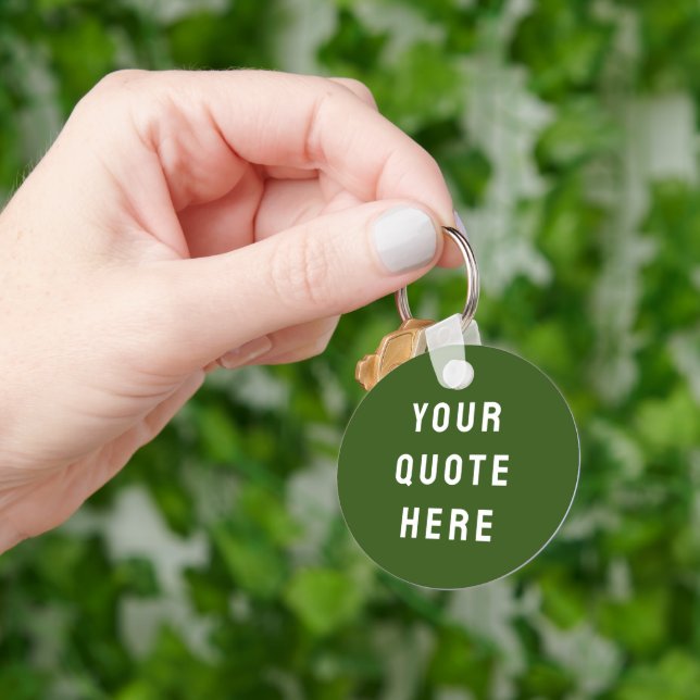 Chaveiro Presente Verde Personalizado com Sua Citação Aqui (Mão)