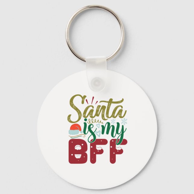 Chaveiro Presente Xmas | Papais noeis É Meu BFF (Frente)