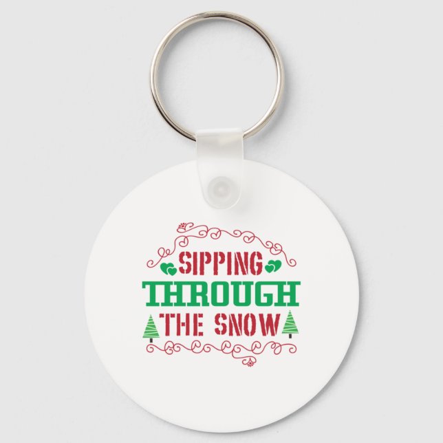 Chaveiro Presente Xmas Passando Pela Neve (Frente)